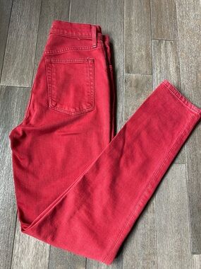 Helmut Lang Unisex High-Rise Red Skinny Jeans, Women’s 27/Men’s 28